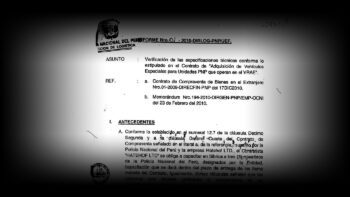 Informe Nº01-2010 de la Dirlog sobre verificación de especificaciones técnicas