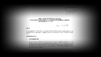 Resolución Osinergmin sancionando a Volcan Compañía Minera