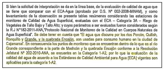 Informe técnico sobre el proyecto Yanacocha Este-Carachugo.